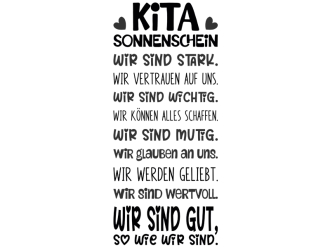 Wandtattoo Kita Motivation mit Wunschname Motivansicht