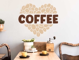 Wandtattoo Coffee Herz