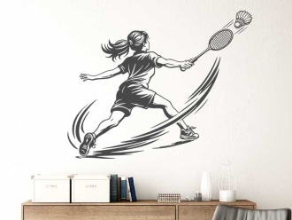 Wandtattoo Badminton Spielerin