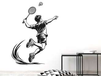 Wandtattoo Badminton Spieler