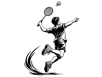 Wandtattoo Badminton Spieler Motivansicht