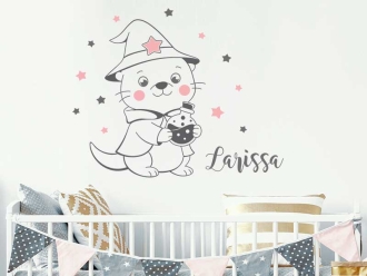 Wandtattoo Verzauberter Otter mit Wunschname