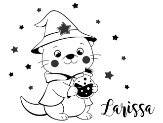 Wandtattoo Verzauberter Otter mit Wunschname Motivansicht