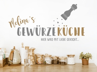 Wandtattoo Gewürzeküche mit Name