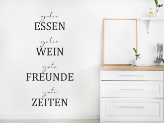 Wandtattoo Gutes Essen Guter Wein