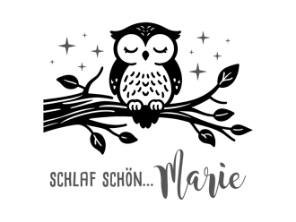 Wandtattoo Schlaf schön Eule mit Name Motivansicht