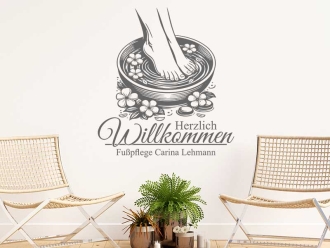 Wandtattoo Fußpflege mit Wunschname