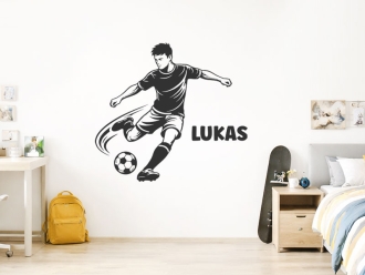 Wandtattoo Fußballer mit Wunschname