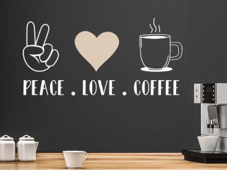 Wandtattoo Peace Love Coffee