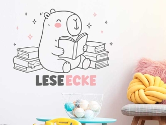 Wandtattoo Leseecke mit Capybara