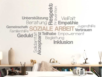 Wandtattoo Wortwolke Soziale Arbeit