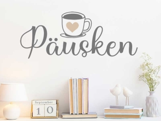 Wandtattoo Päusken mit Kaffeetasse