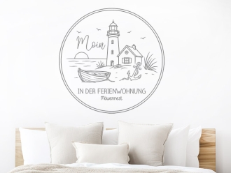 Wandtattoo Moin Ferienzeit mit Wunschname