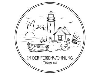 Wandtattoo Moin Ferienzeit mit Wunschname Motivansicht