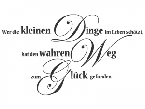 Wandtattoo Wer die kleinen Dinge... Motivansicht