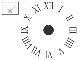 Wandtattoo Wanduhr römische Zahlen Motivansicht