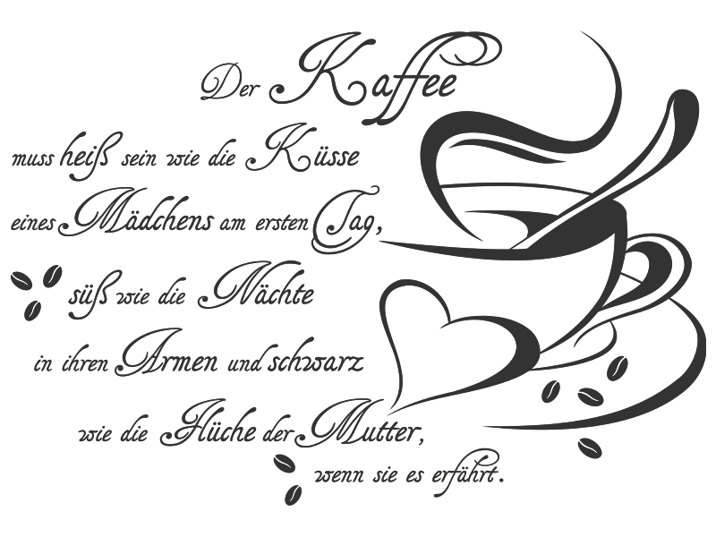 Wandtattoo Vor Dem Ersten Kaffee Spruch Wandtattoos De