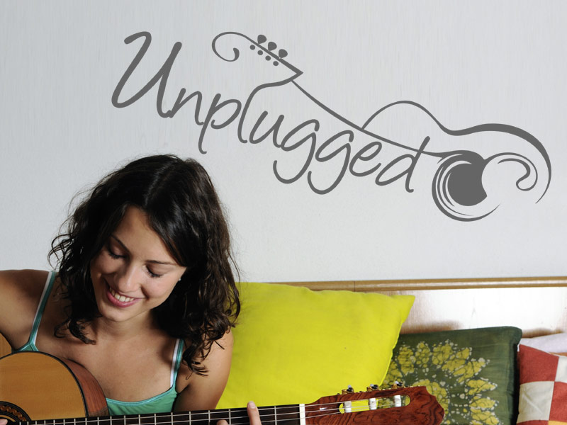 Wandtattoo Unplugged Gitarre