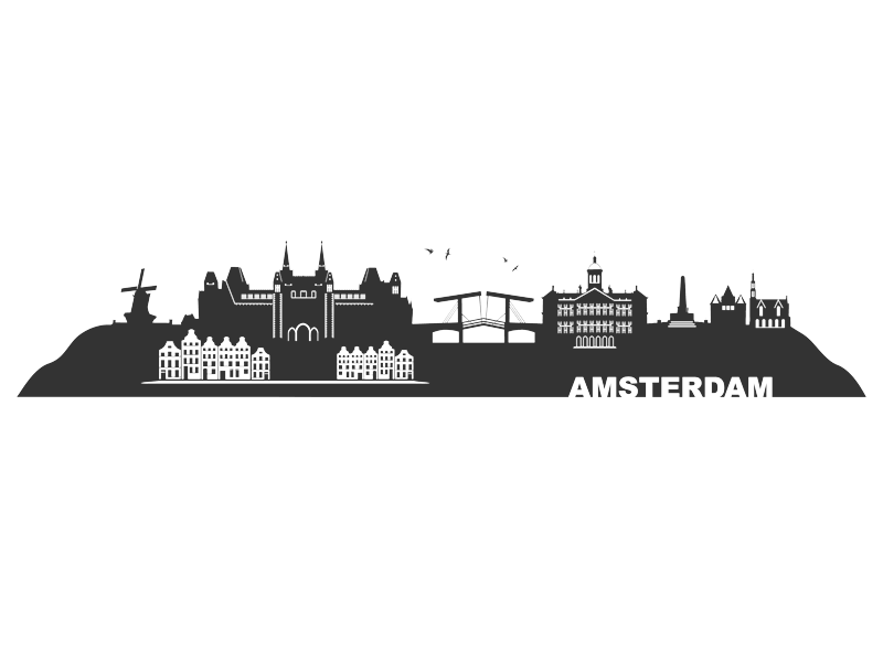 Wandtattoo Skyline Amsterdam Niederlande - Wandtattoos.de