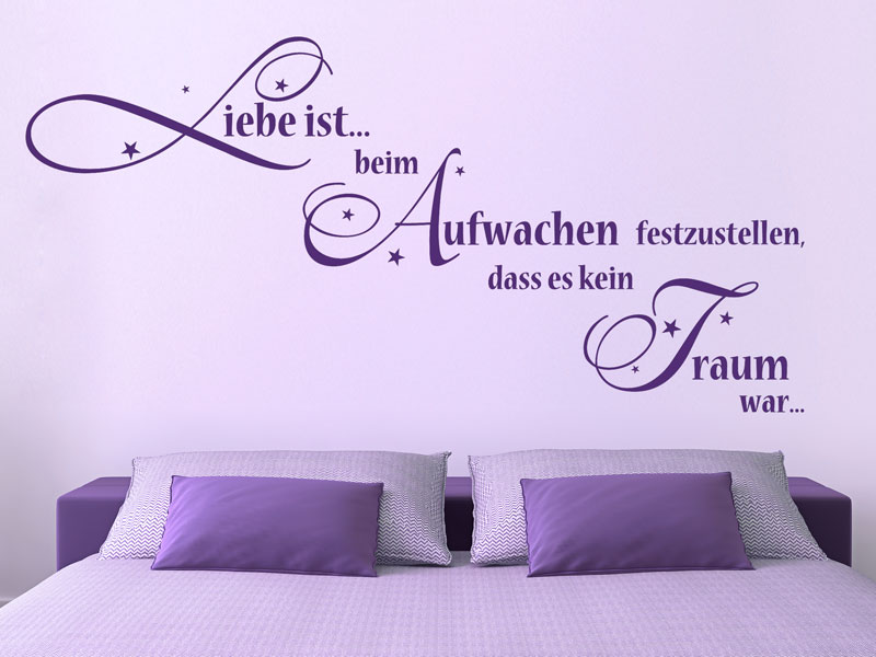 Wandtattoo Liebe ist beim Aufwachen...