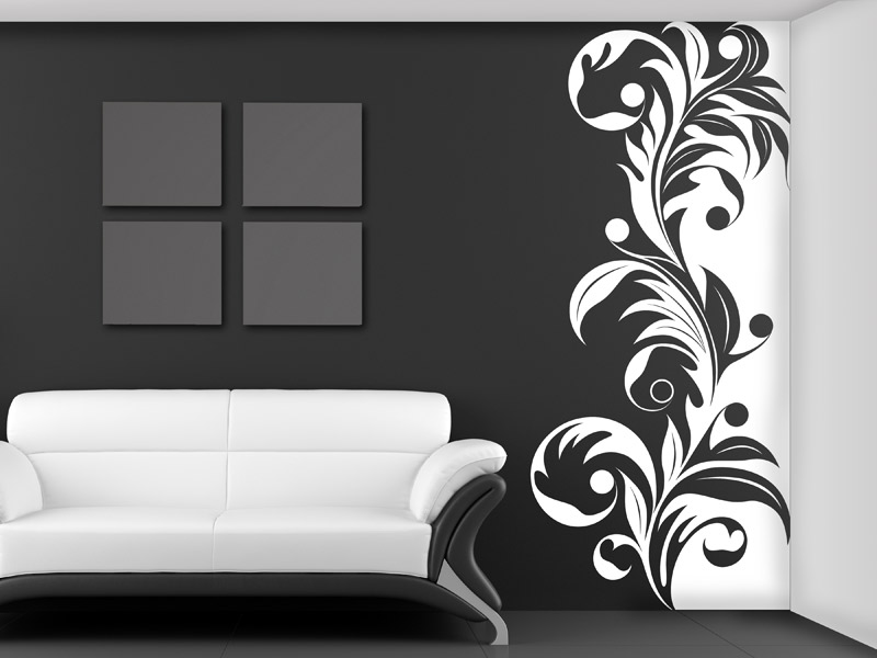 Wandtattoo Wandbanner florales Ornament
