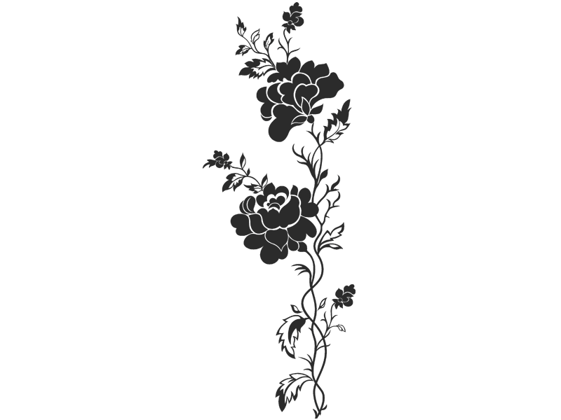 Wandtattoo Blume Blumenranke Ranke Rose Pflanze Sticker Wand Aufkleber 5E191