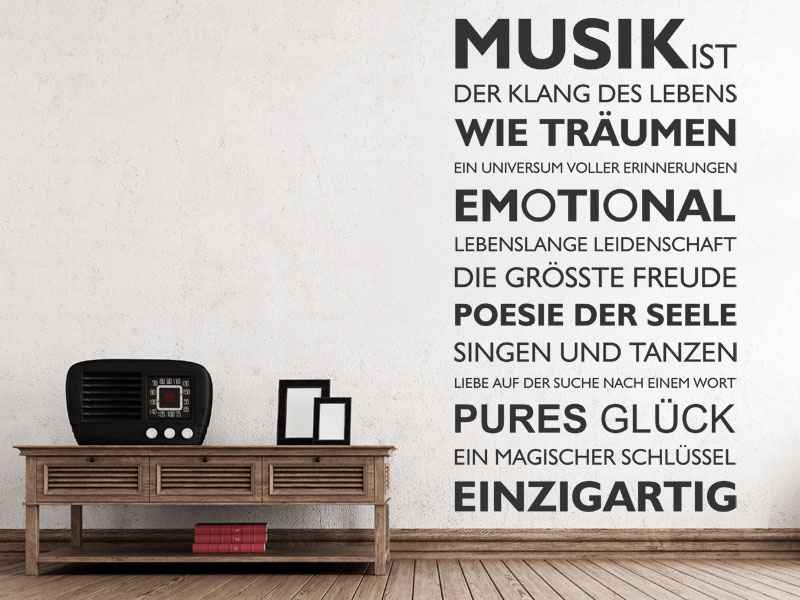 Wandtattoo Musik Ist Der Klang Des Lebens Wandtattoos De