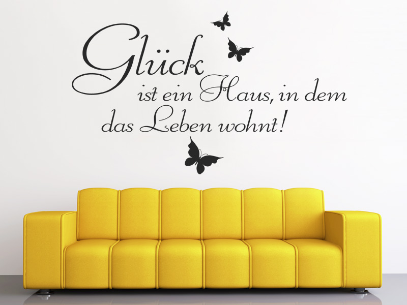 Wandtattoo Glück ist ein Haus...
