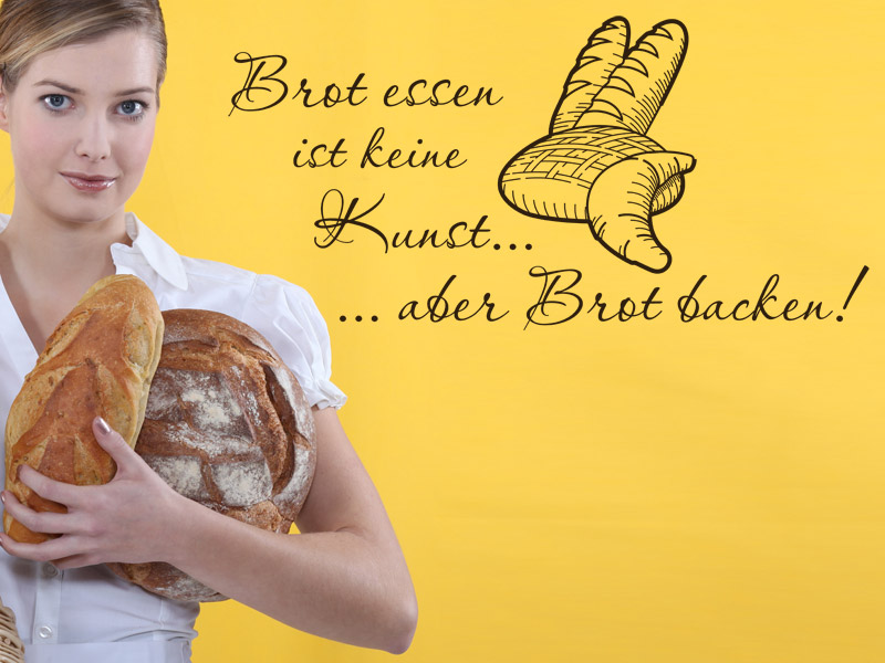 Wandtattoo Bäckerei Spruch Brot essen... 