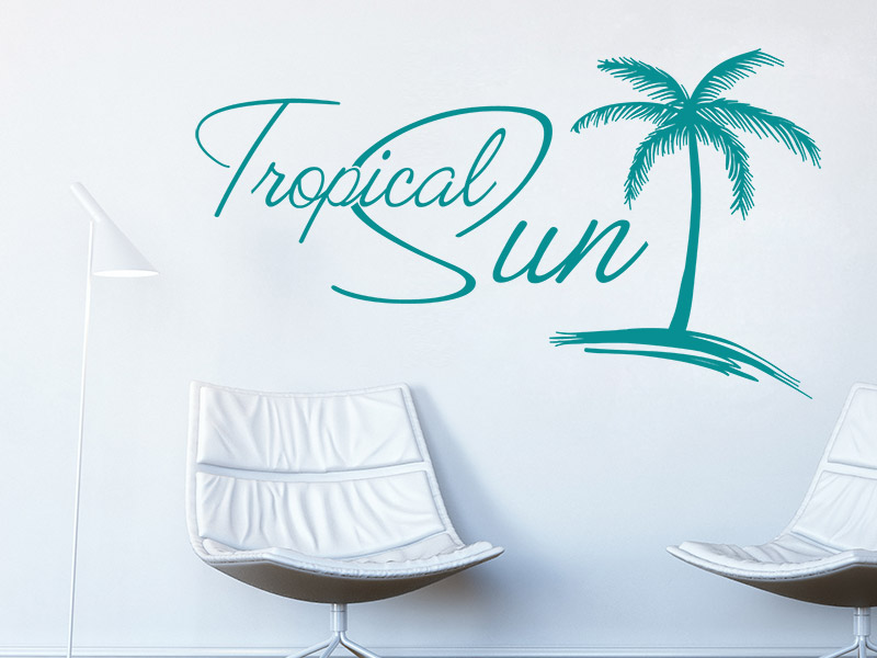 Wandtattoo Schriftzug Tropical Sun