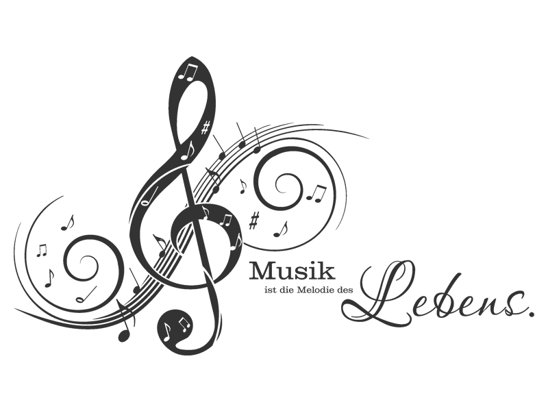 Wandtattoo Musik ist die Melodie des Lebens Wandtattoos.de