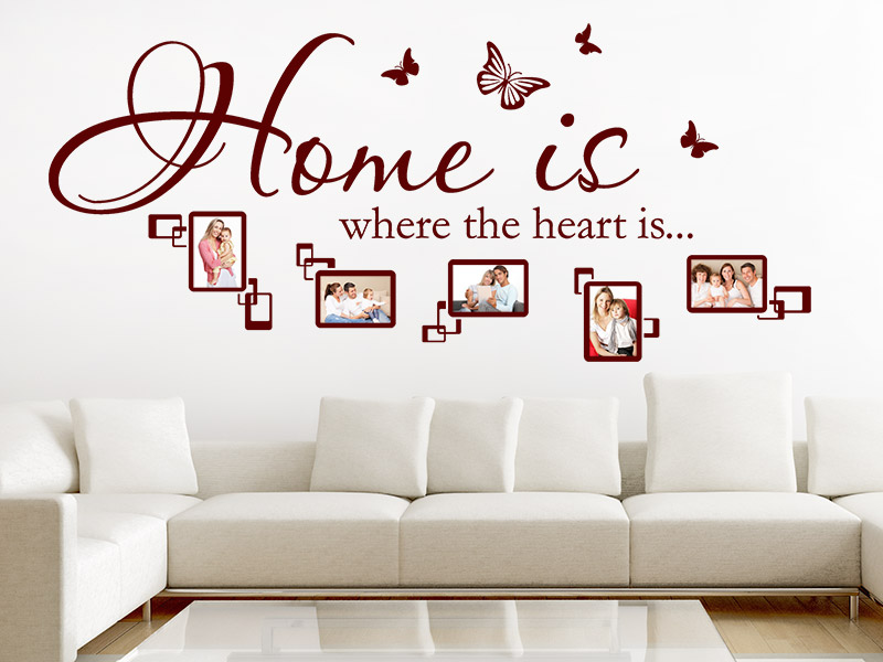 Wandtattoo Home is Fotorahmen