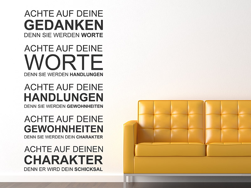 Wandtattoo Achte auf deine Gedanken