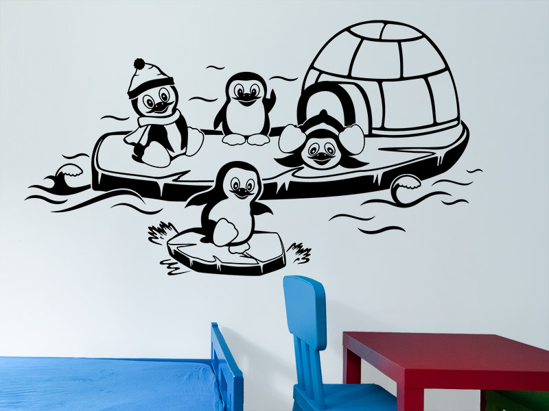 Bande Kinderzimmer fürs Wandtattoo Pinguin