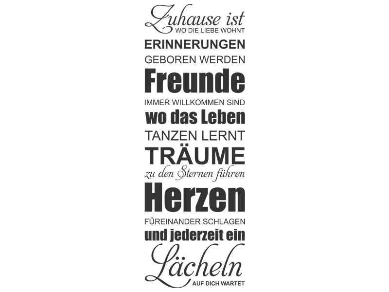 Wandtattoo Zuhause Wo Die Liebe Wohnt Wandtattoos De