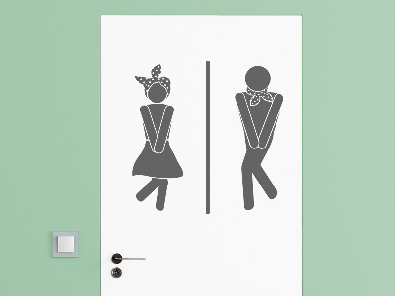 Wandtattoo WC Symbole
