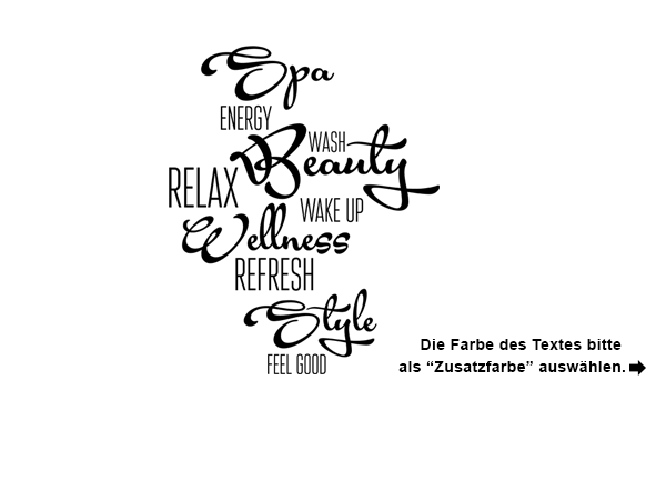 Wandtattoo Badezimmer Wortwolke zweifarbig | Wandtattoos.de