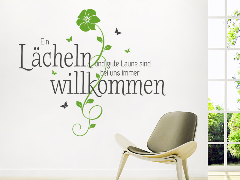 Wandtattoo Ein Lächeln und gute Laune...