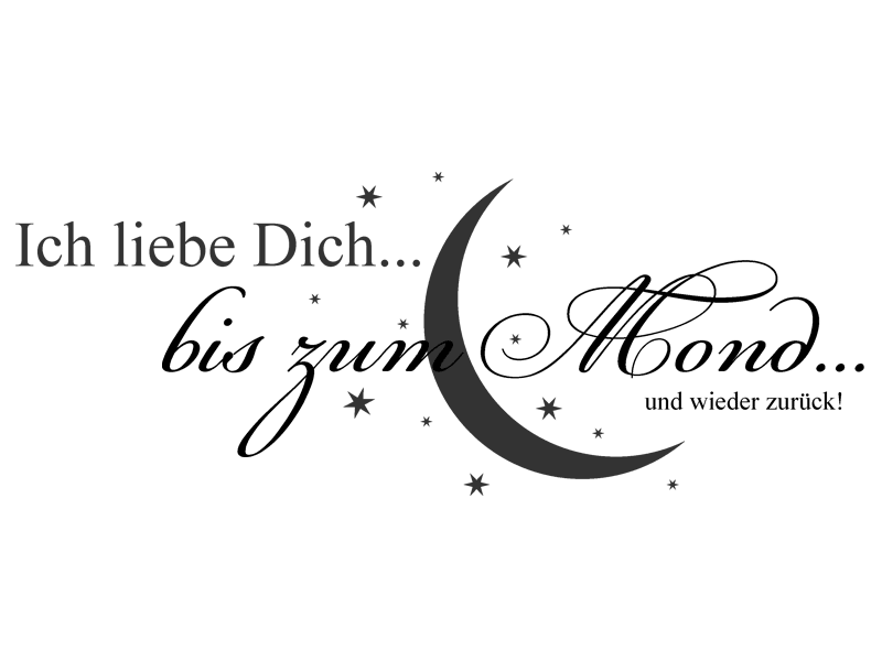 022324. Wandtattoo Ich liebe Dich bis zum Mond. 