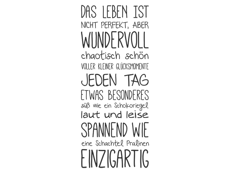 Wandtattoo Das Leben ist wundervoll Wandtattoos.de