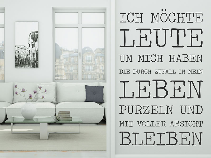 Wandtattoo Ich möchte Leute um mich haben