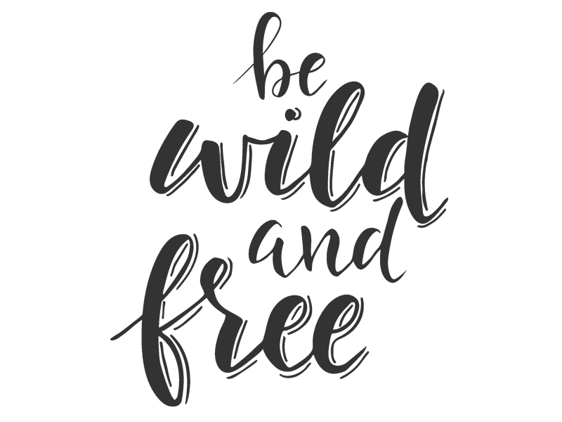 Wandtattoo Be wild and free Schriftzug | Wandtattoos.de