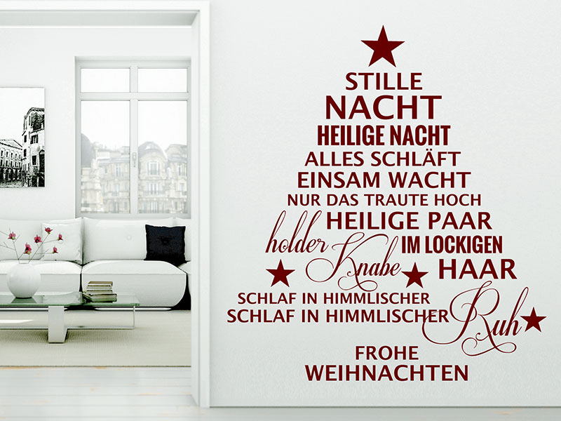 Wandtattoo Stille Nacht heilige Nacht Weihnachtsbaum