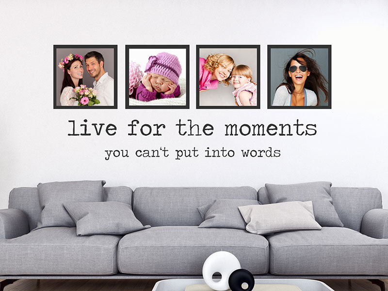 Wandtattoo Fotorahmen Live for the moments