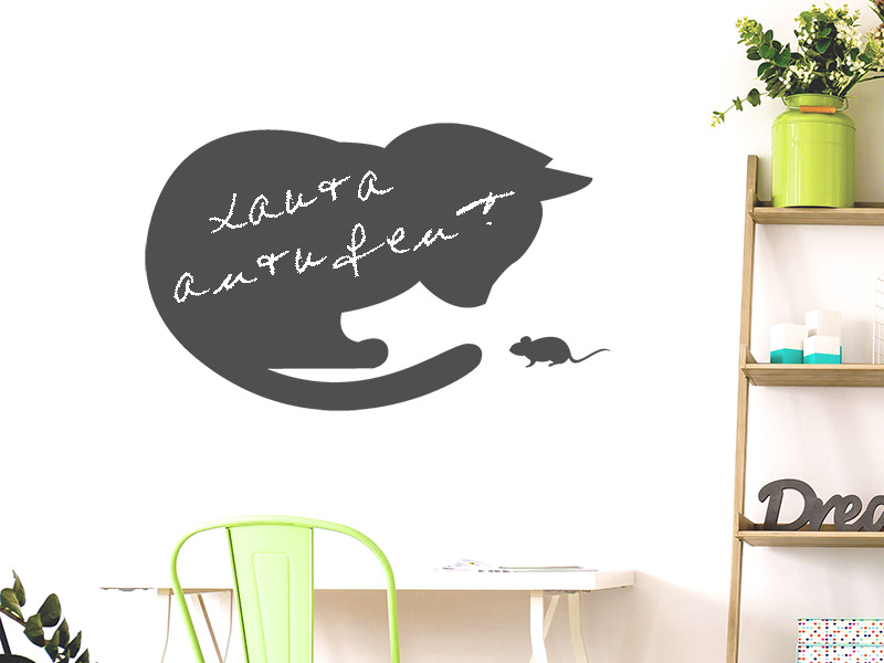 Wandtattoo Tafelfolie Katz und Maus