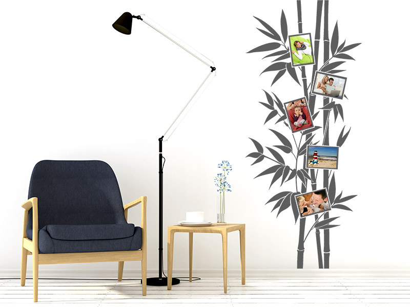Wandtattoo Bambus mit Fotorahmen