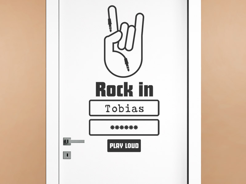 Wandtattoo Rock in mit Name
