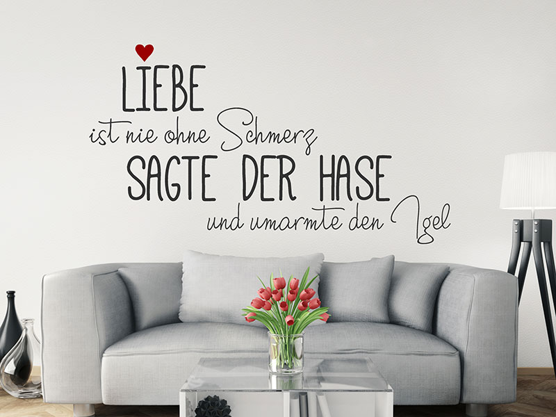 Wandtattoo Liebe ist nie ohne Schmerz Wandtattoos.de