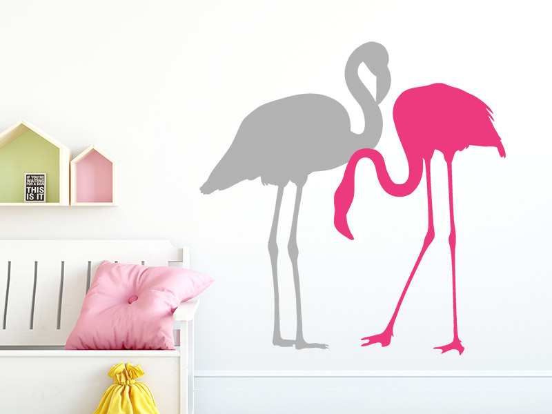 Stück Flamingos 2 als Set Wandtattoo