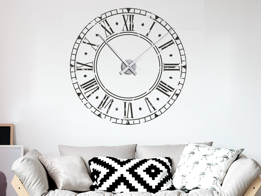 Wandtattoo Vintage Uhr